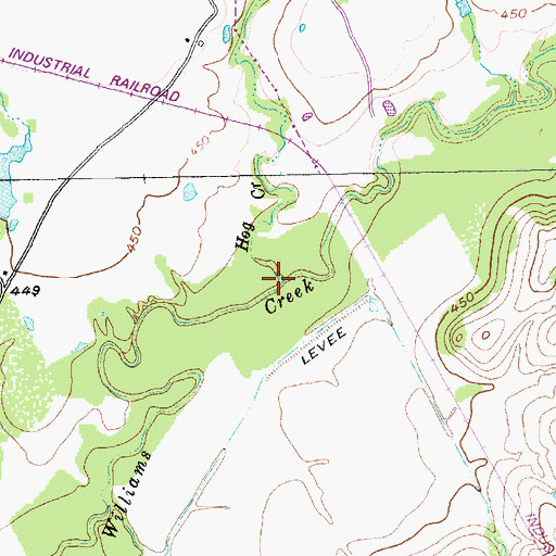 Topographic Map of Hog Creek, TX