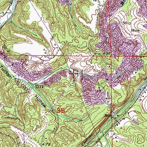 Topographic Map of Layton Mine, AL