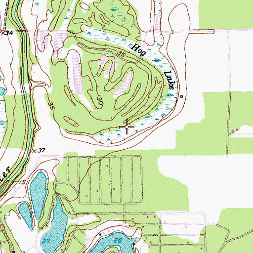 Topographic Map of Hog Lake, TX