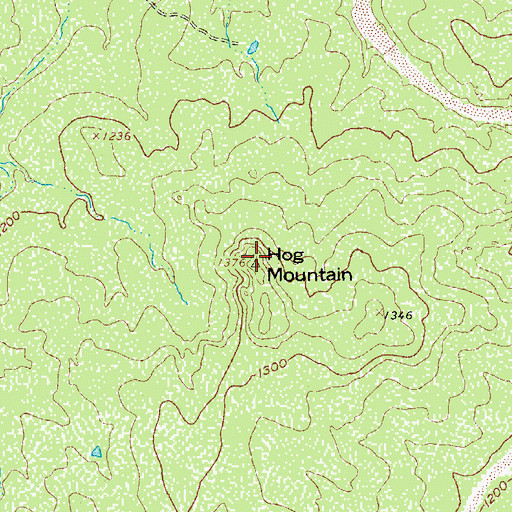 Topographic Map of Hog Mountain, TX