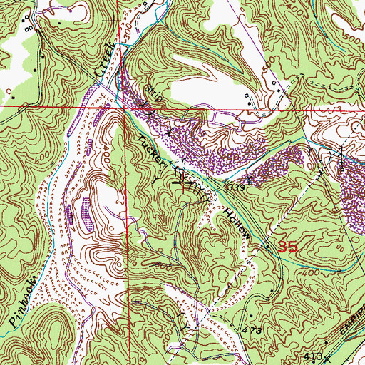 Topographic Map of Kerny Mine, AL