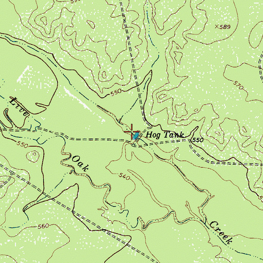 Topographic Map of Hog Tank, TX