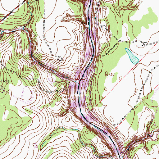 Topographic Map of Hog Thief Creek, TX