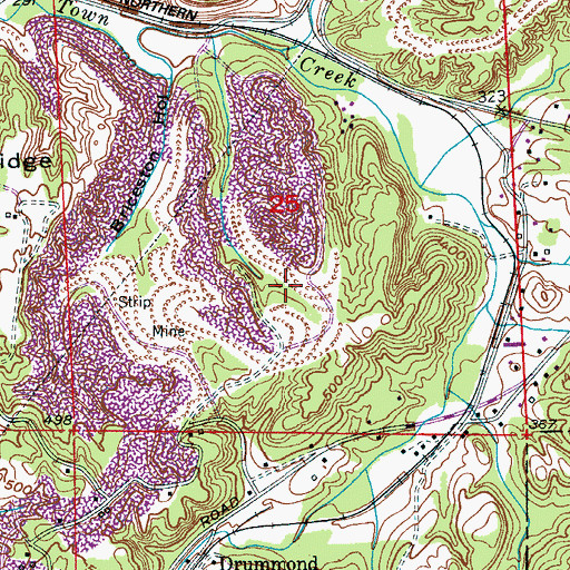Topographic Map of Henson Mine, AL
