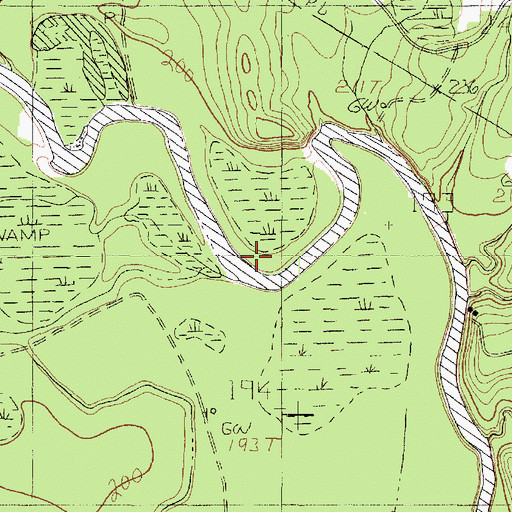 Topographic Map of Hoggs Bayou, TX