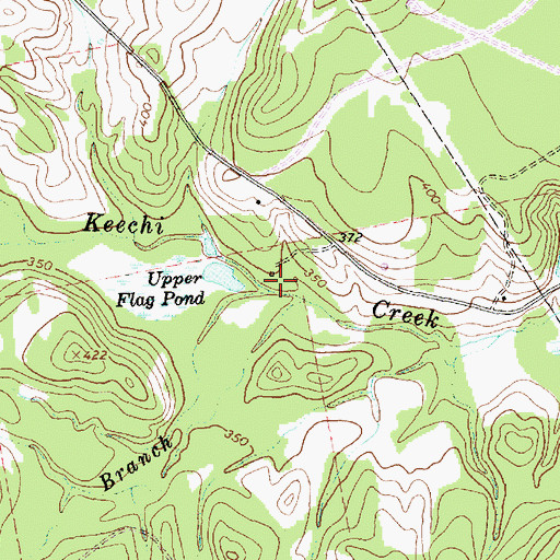 Topographic Map of Hogpen Branch, TX