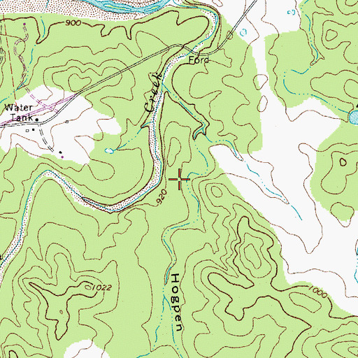 Topographic Map of Hogpen Hollow, TX