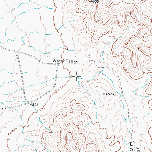 Topographic Map of Hogue Canyon, TX