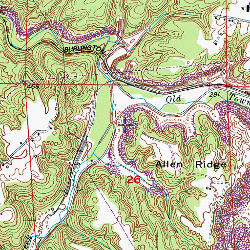 Topographic Map of Empire Town Creek Mine, AL
