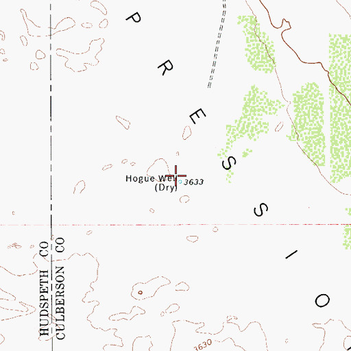 Topographic Map of Hogue Well, TX