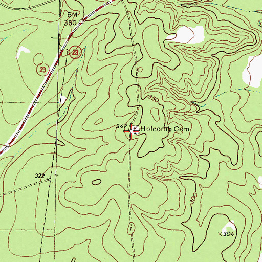 Topographic Map of Holcomb Cemetery, TX