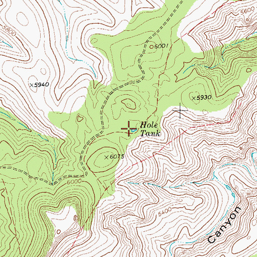 Topographic Map of Hole Tank, TX