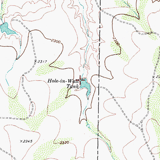 Topographic Map of Hole-in-Wall Tank, TX