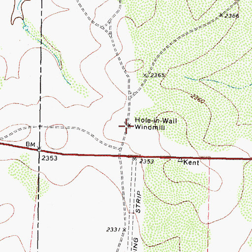 Topographic Map of Hole-in-Wall Windmill, TX