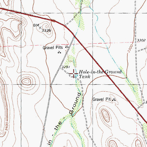 Topographic Map of Hole-in-the-Ground Tank, TX