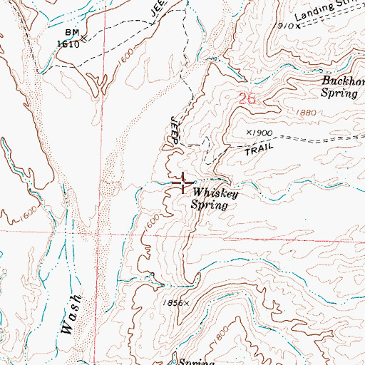 Topographic Map of Whiskey Spring, AZ