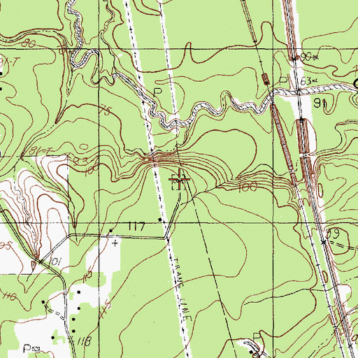 Topographic Map of Holland Cemetery, TX