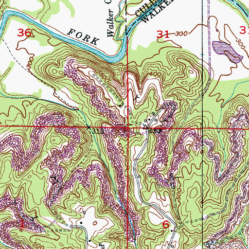 Topographic Map of Headrick Mine, AL