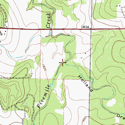 Topographic Map of Holland Draw, TX