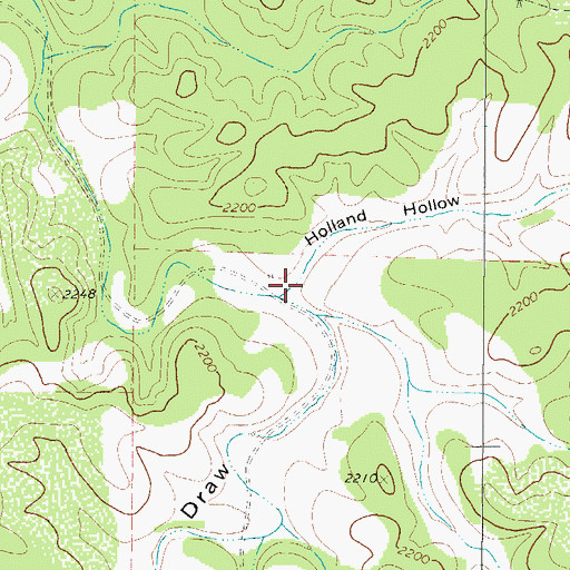 Topographic Map of Holland Hollow, TX