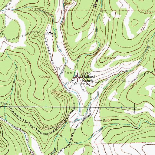 Topographic Map of Holland Ranch, TX