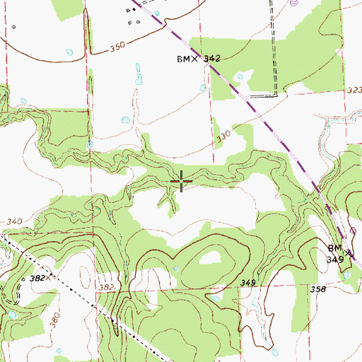 Topographic Map of Hollis Branch, TX