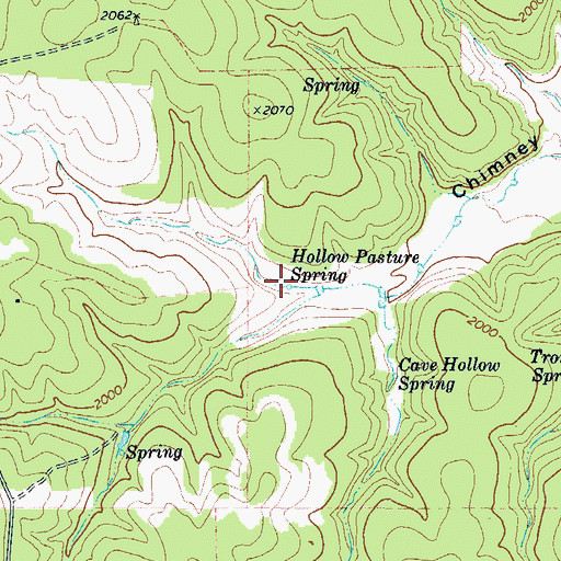 Topographic Map of Hollow Pasture Spring, TX