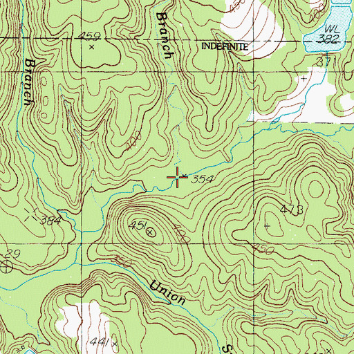 Topographic Map of Hollow Rock Branch, TX