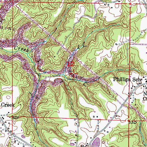 Topographic Map of Arthur Owens Mine, AL