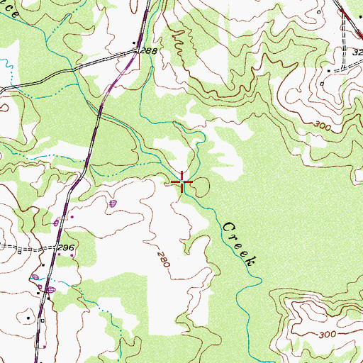 Topographic Map of Holly Branch, TX