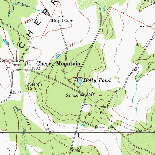 Topographic Map of Holly Pond, TX