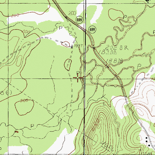 Topographic Map of Holmes Bayou, TX
