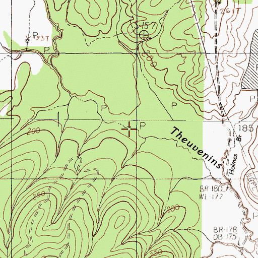 Topographic Map of Holmes Branch, TX