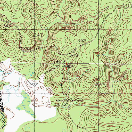 Topographic Map of Holmes Cemetery, TX