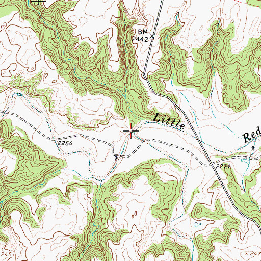 Topographic Map of Holmes Creek, TX