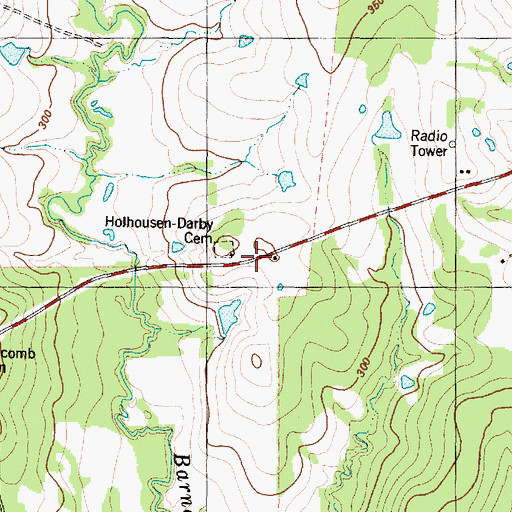 Topographic Map of Holshousen Church, TX
