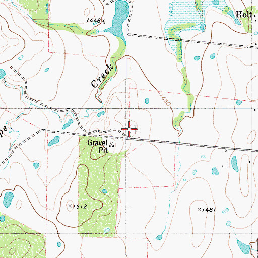 Topographic Map of Holt Cemetery, TX