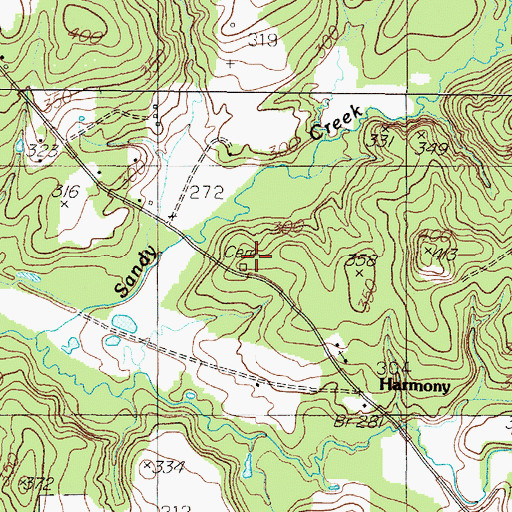 Topographic Map of Holt Cemetery, TX