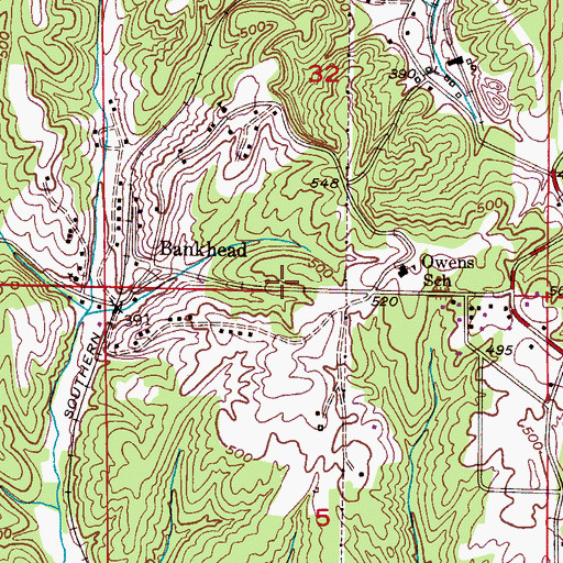 Topographic Map of Bankhead Shaft Mine, AL