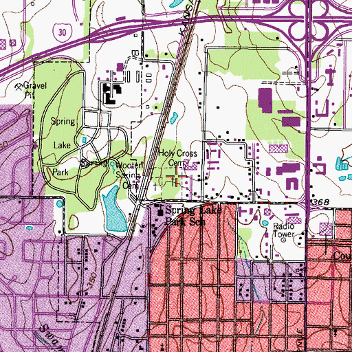 Topographic Map of Holy Cross Cemetery, TX