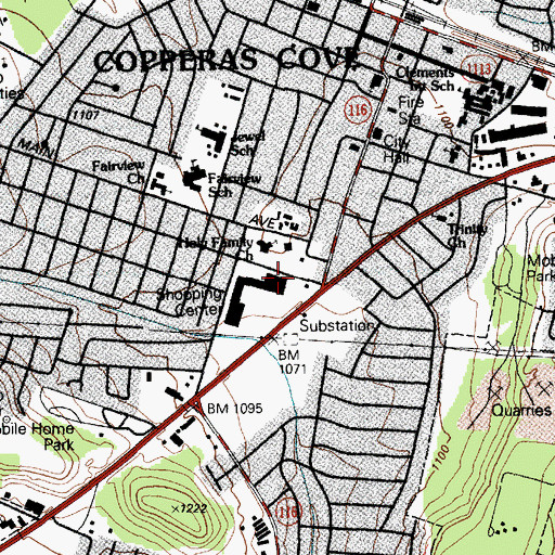 Topographic Map of Holy Family Church, TX