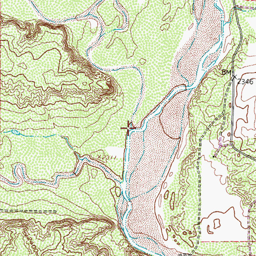Topographic Map of Home Creek, TX