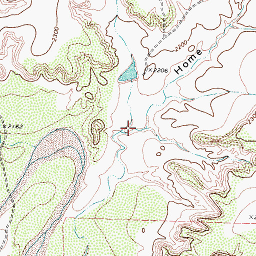 Topographic Map of Home Draw, TX