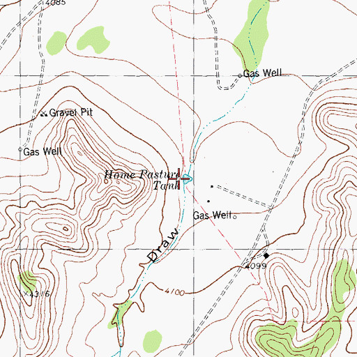 Topographic Map of Home Pasture Tank, TX