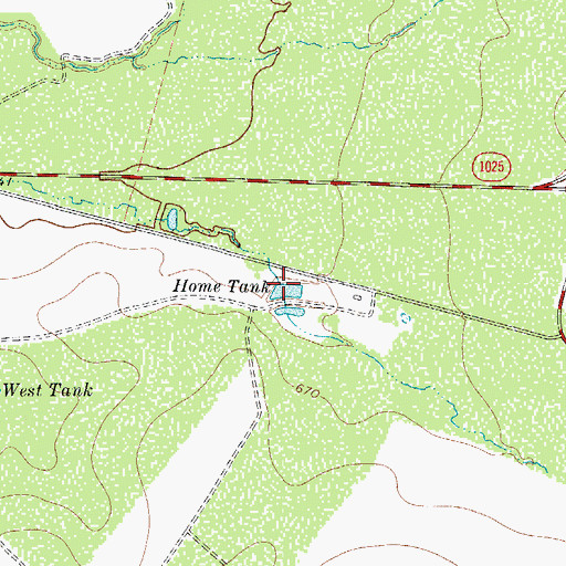 Topographic Map of Home Tank, TX