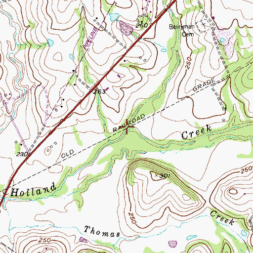 Topographic Map of Honey Creek, TX