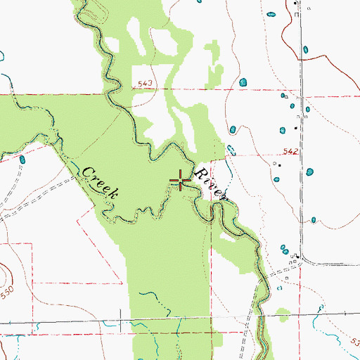 Topographic Map of Honey Creek, TX