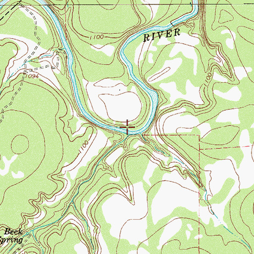 Topographic Map of Honey Creek, TX