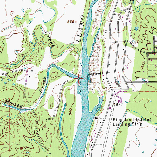 Topographic Map of Honey Creek, TX