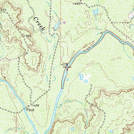 Topographic Map of Honey Creek, TX